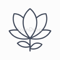 マグノリア(木蓮)の花のアイコン(アウトライン)