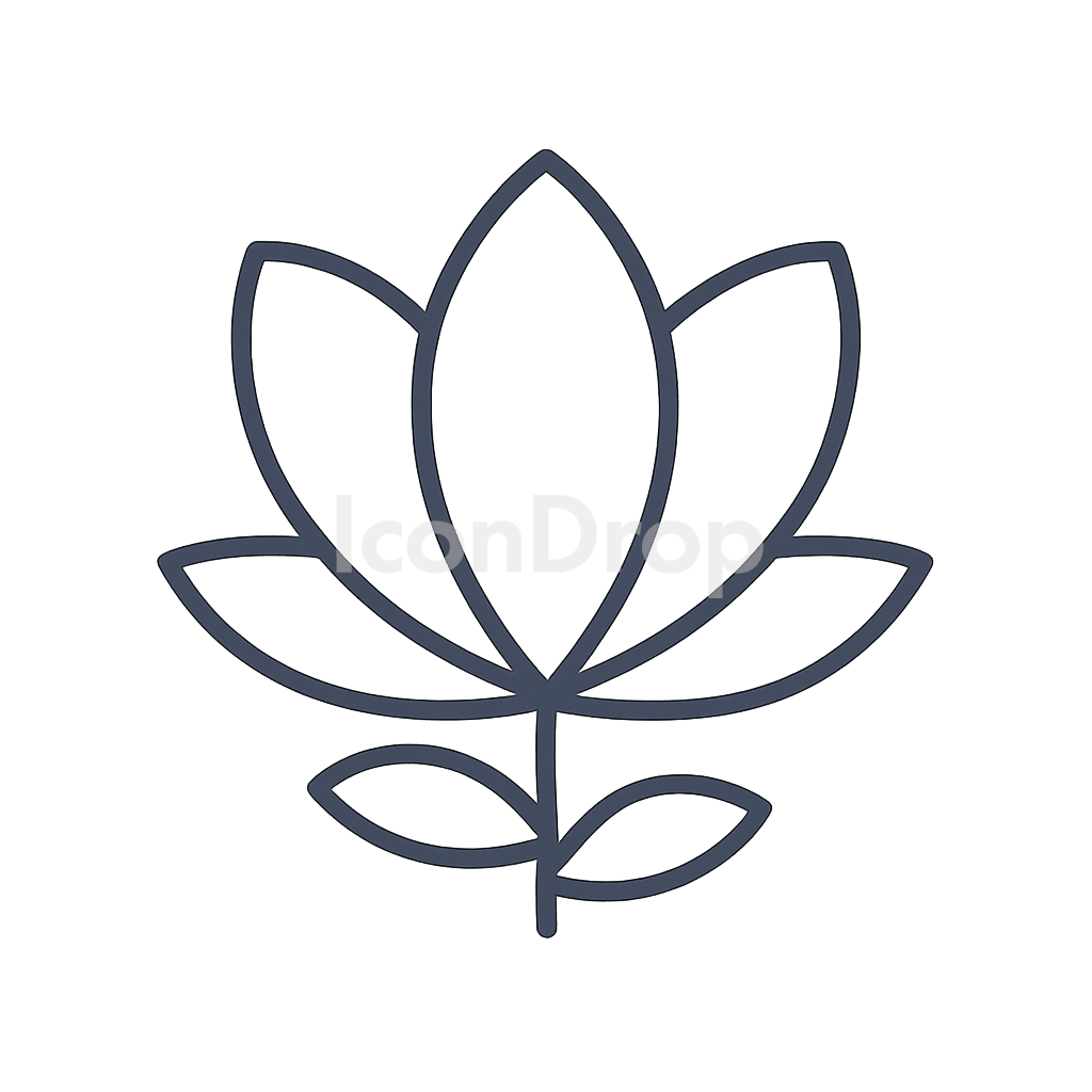 Magnolia Flower Icon Outline