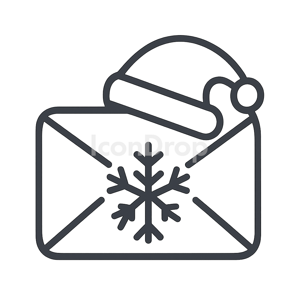 Mail Christmas App Icon Outline