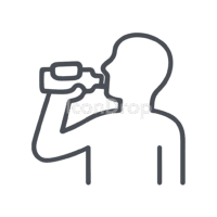 Man Drinking Water Icon Outline