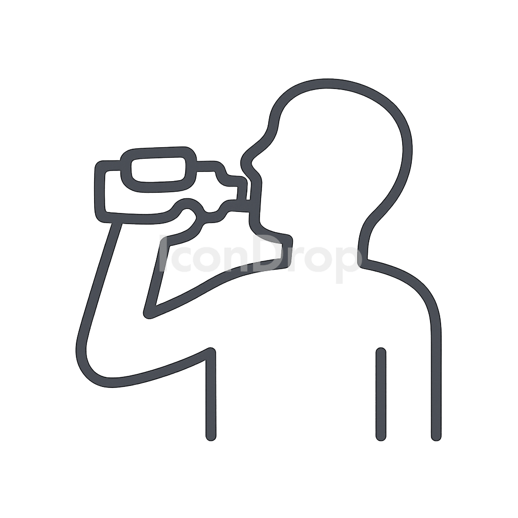Man Drinking Water Icon Outline