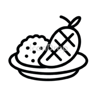 Mango Sticky Rice Icon Outline