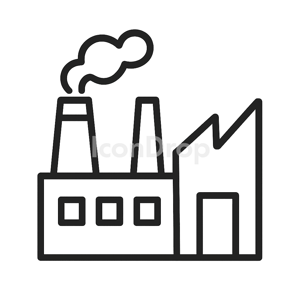 Manufacturing Plant Icon Outline