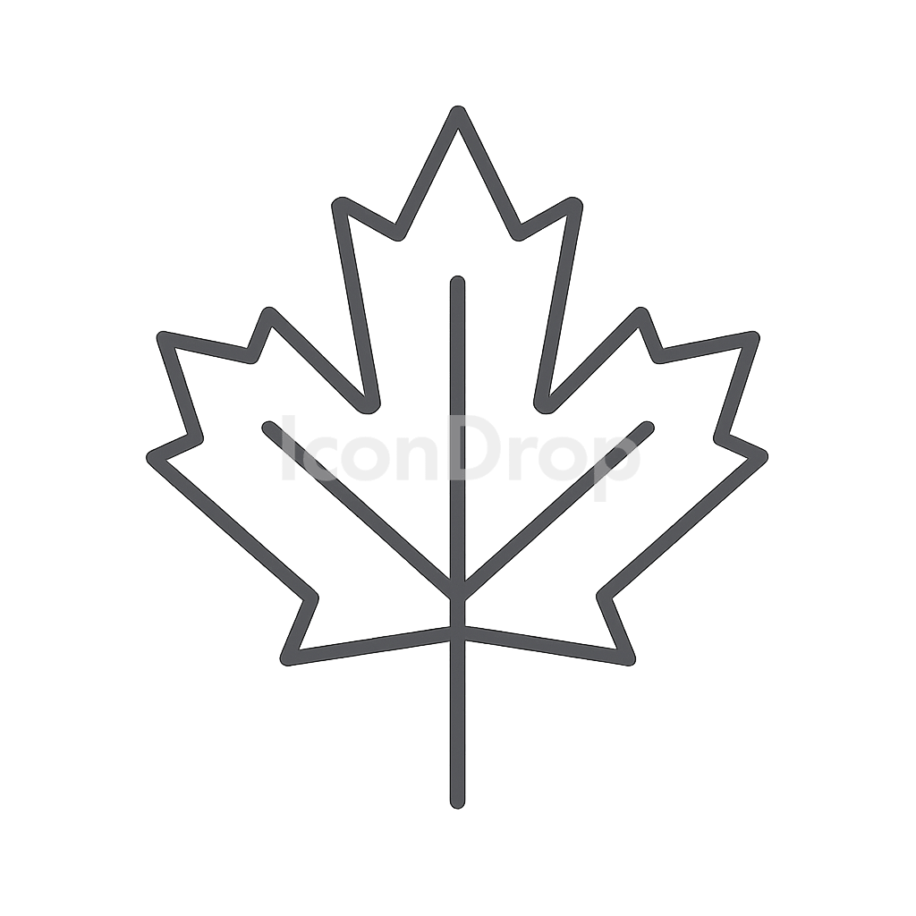 カエデの葉のアイコン アウトライン