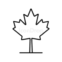 カエデの木（メープルツリー）のアイコン（アウトライン）