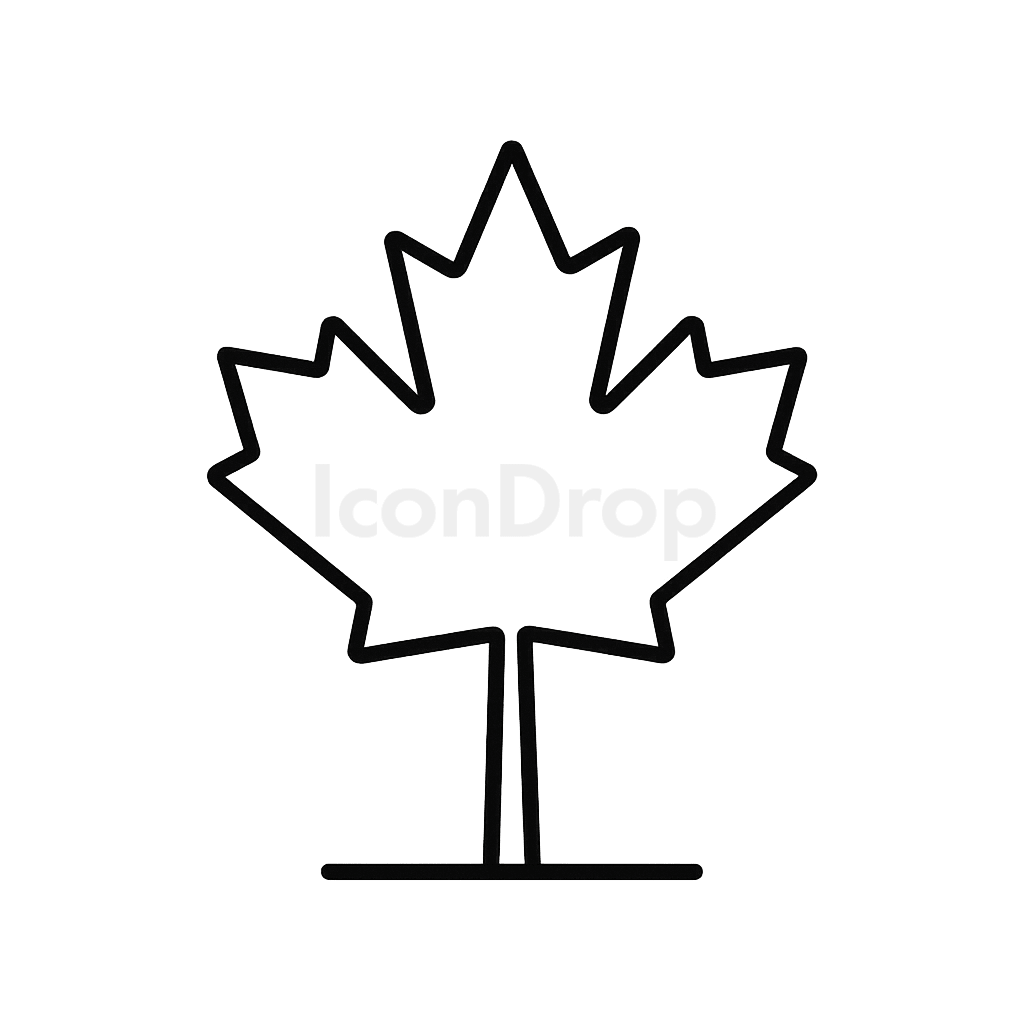 カエデの木（メープルツリー）のアイコン アウトライン