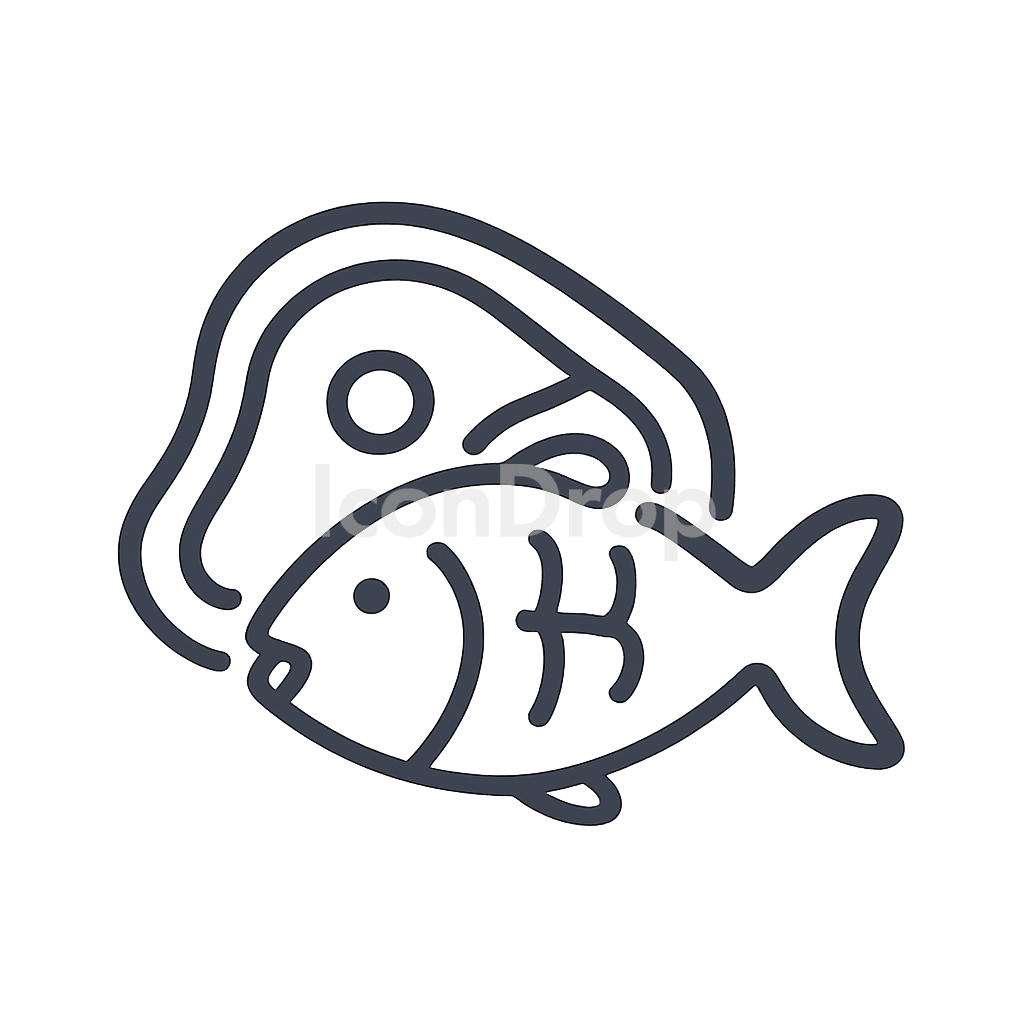 Meat And Fish Icon Outline