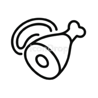 肉・家禽類のアイコン（アウトライン）