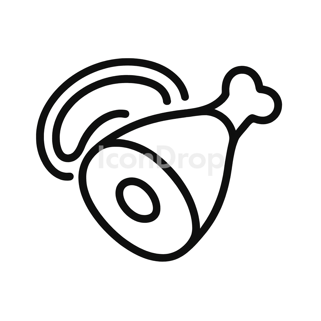 肉・家禽類のアイコン アウトライン