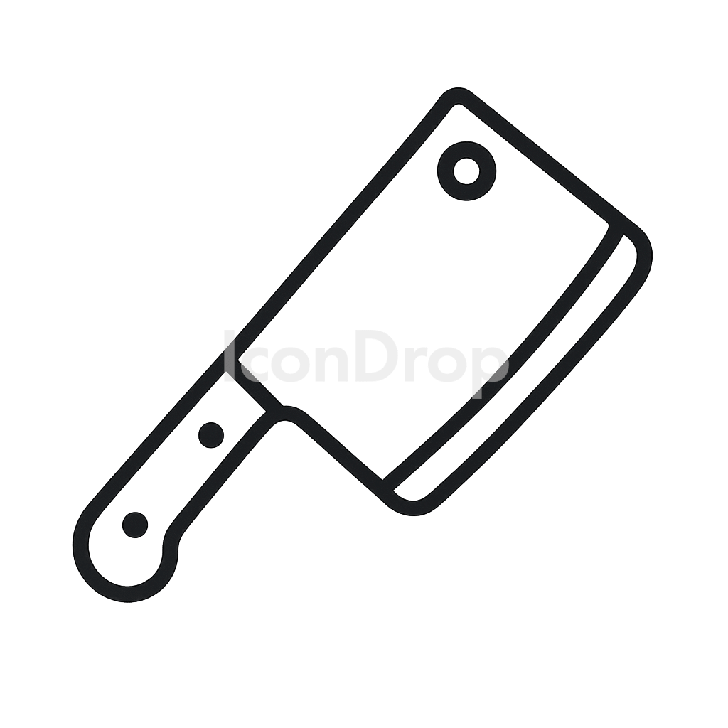Meat Cleaver Icon Outline