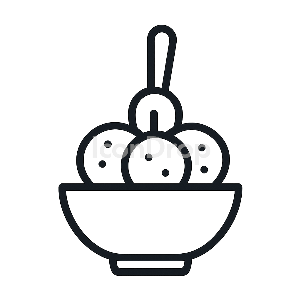 ミートボールのアイコン アウトライン