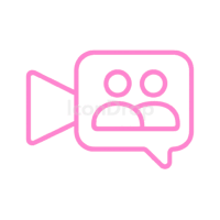 Meet Icon Pink Outline