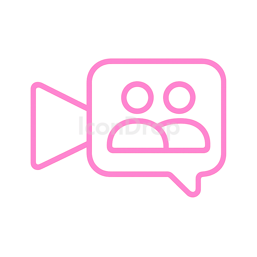 Meet Icon Pink Outline