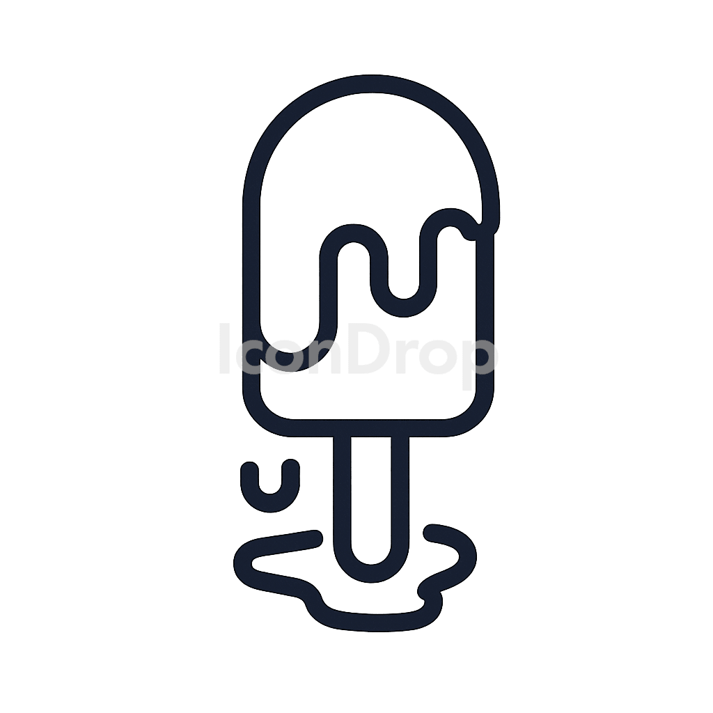 Melting Ice Cream Icon Outline