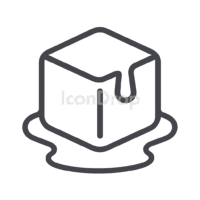 Melting Ice Cube Icon Outline