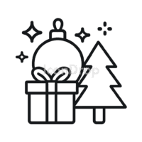 Merry Christmas And Happy New Year Icon Outline