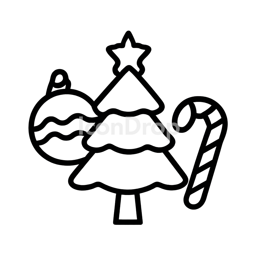 Merry Christmas Icon Outline