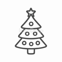 Merry Christmas Tree Icon Outline