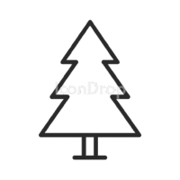 Minimalist Christmas Tree Icon Outline