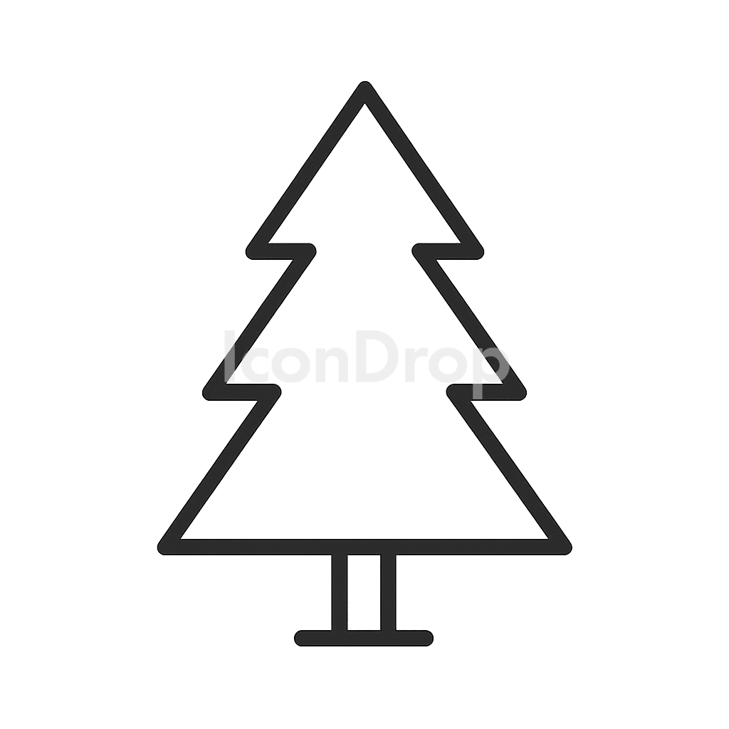 Minimalist Christmas Tree Icon Outline