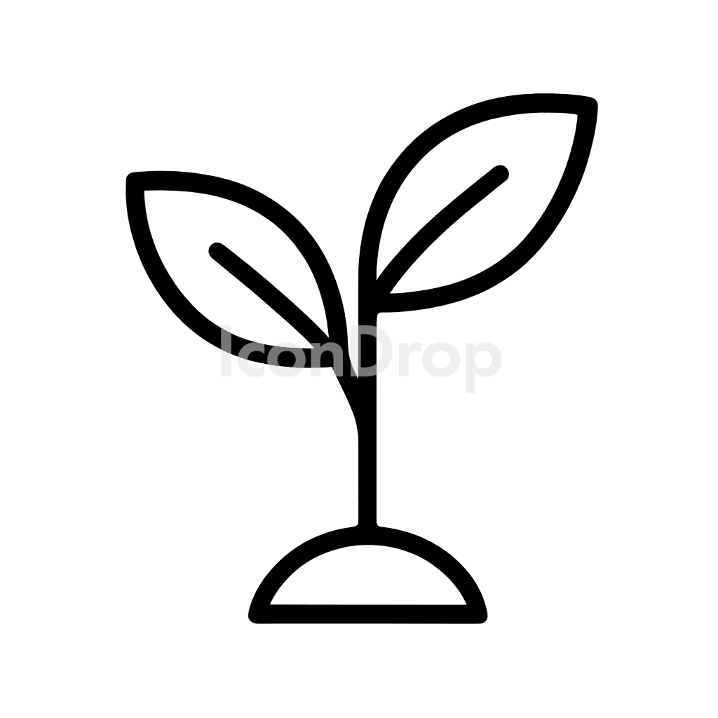 Minimalist Plant Icon Outline