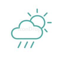 Mint Green Weather Icon Outline
