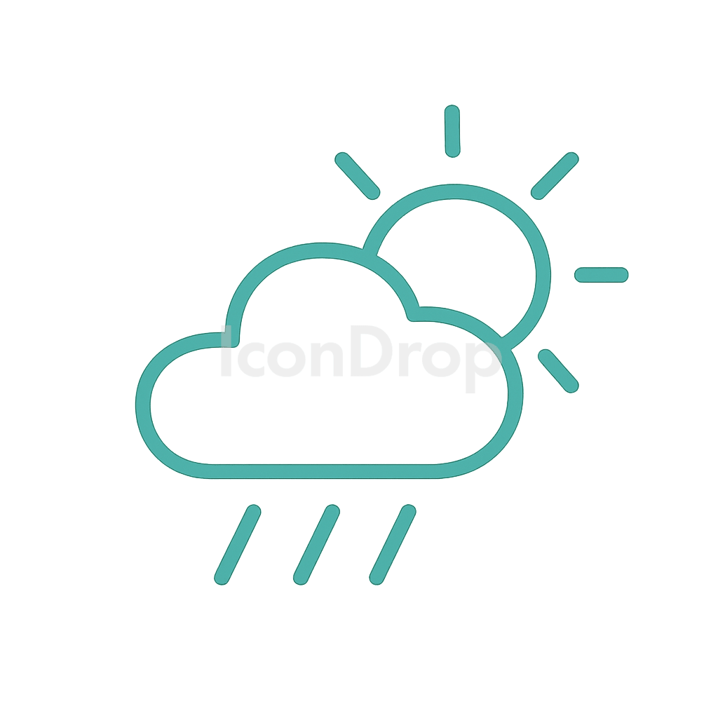 Mint Green Weather Icon Outline