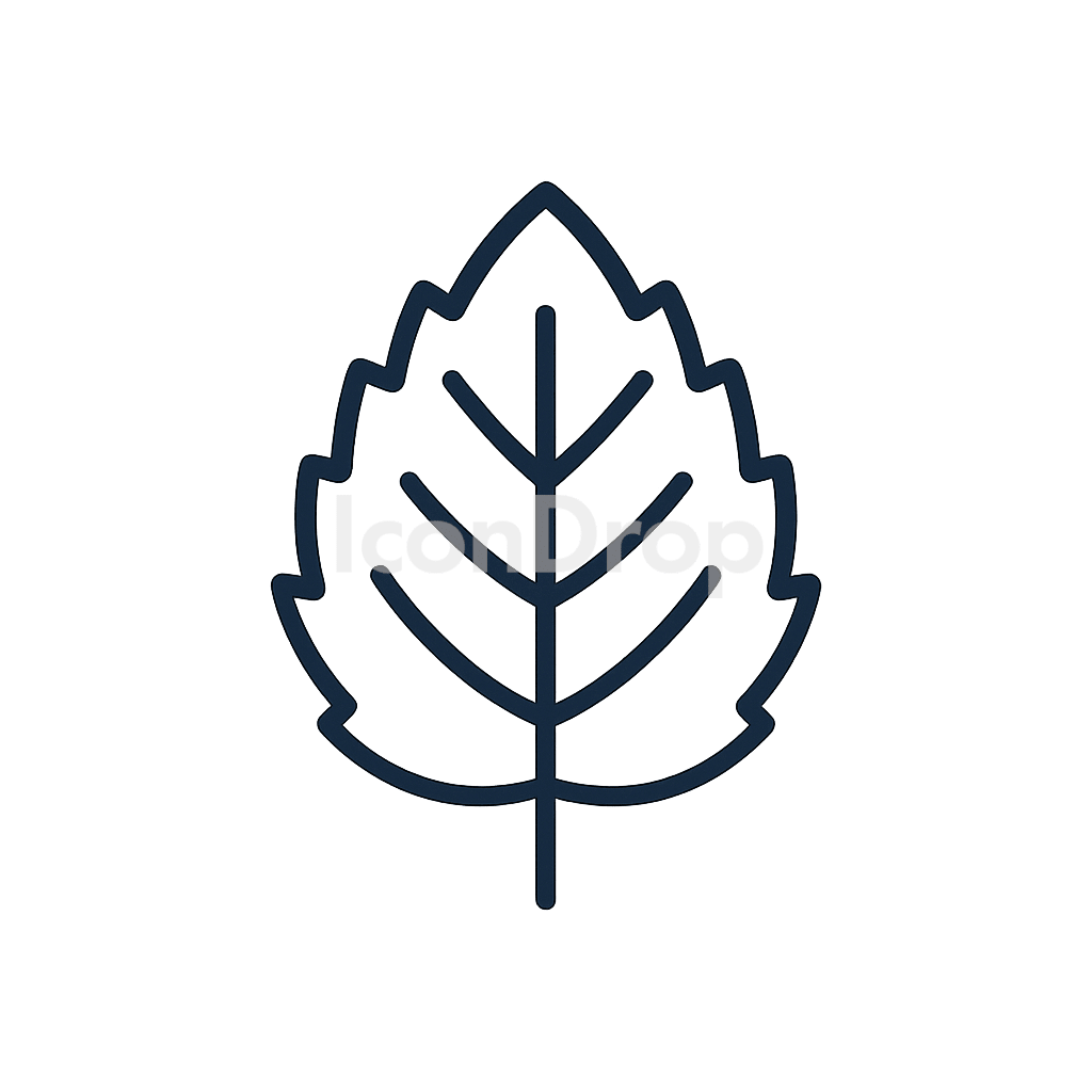 ミントの葉のアイコン アウトライン