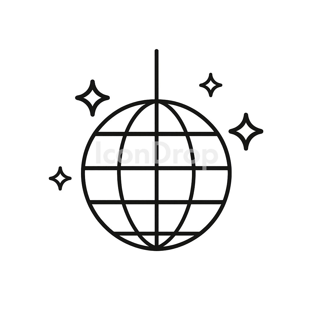 ミラーボールのアイコン アウトライン