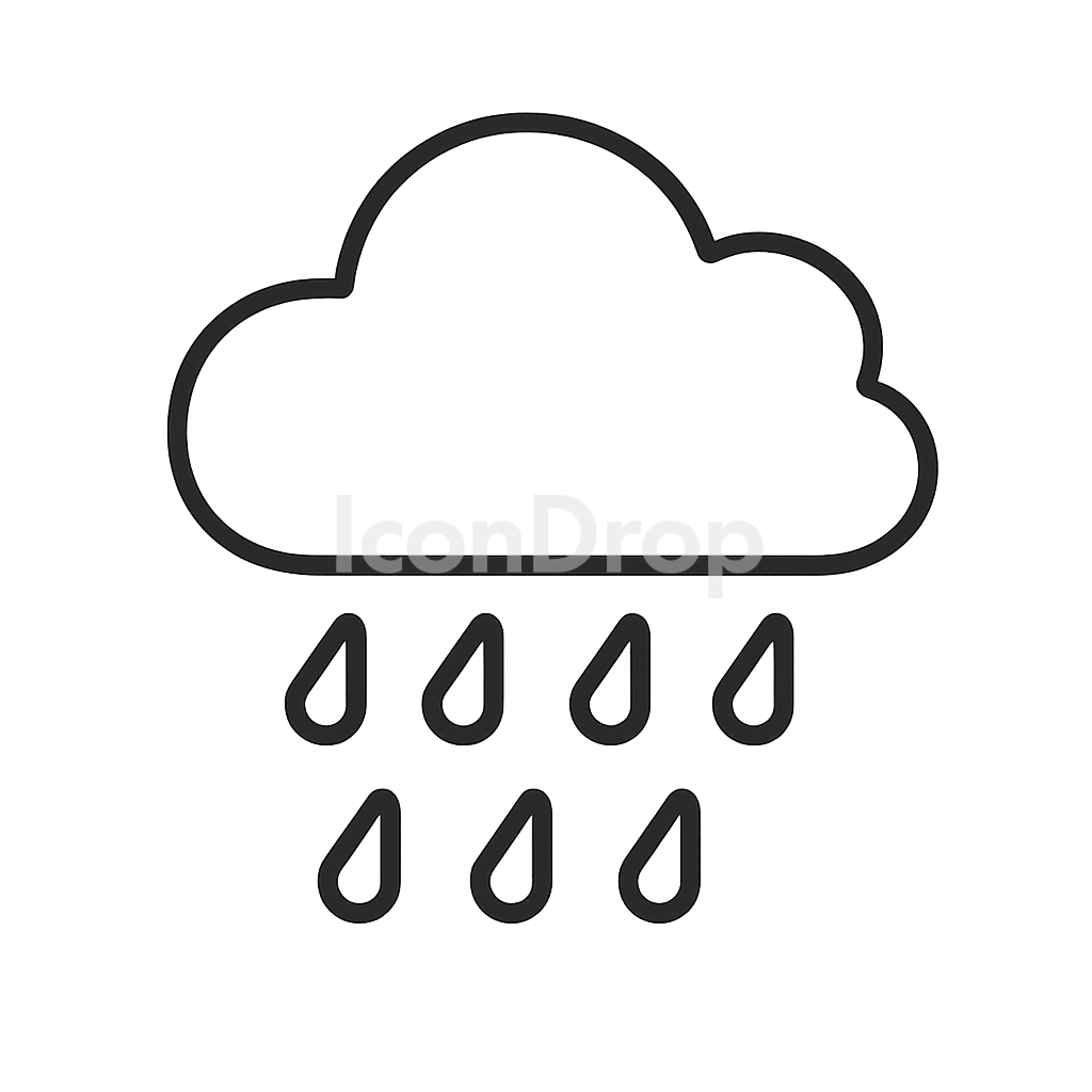 適度な雨のアイコン アウトライン