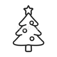 Modern Christmas Tree Icon Outline