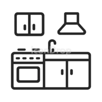 Modular Kitchen Icon Outline