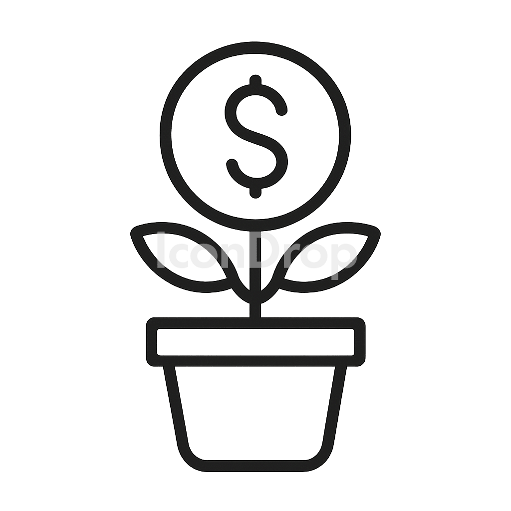 Money Plant Icon Outline
