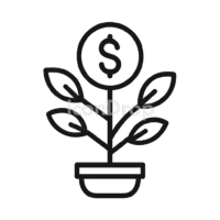 マネーツリーのアイコン（アウトライン）