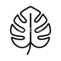 Monstera Leaf Icon Outline