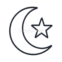 Moon And Star Icon Outline