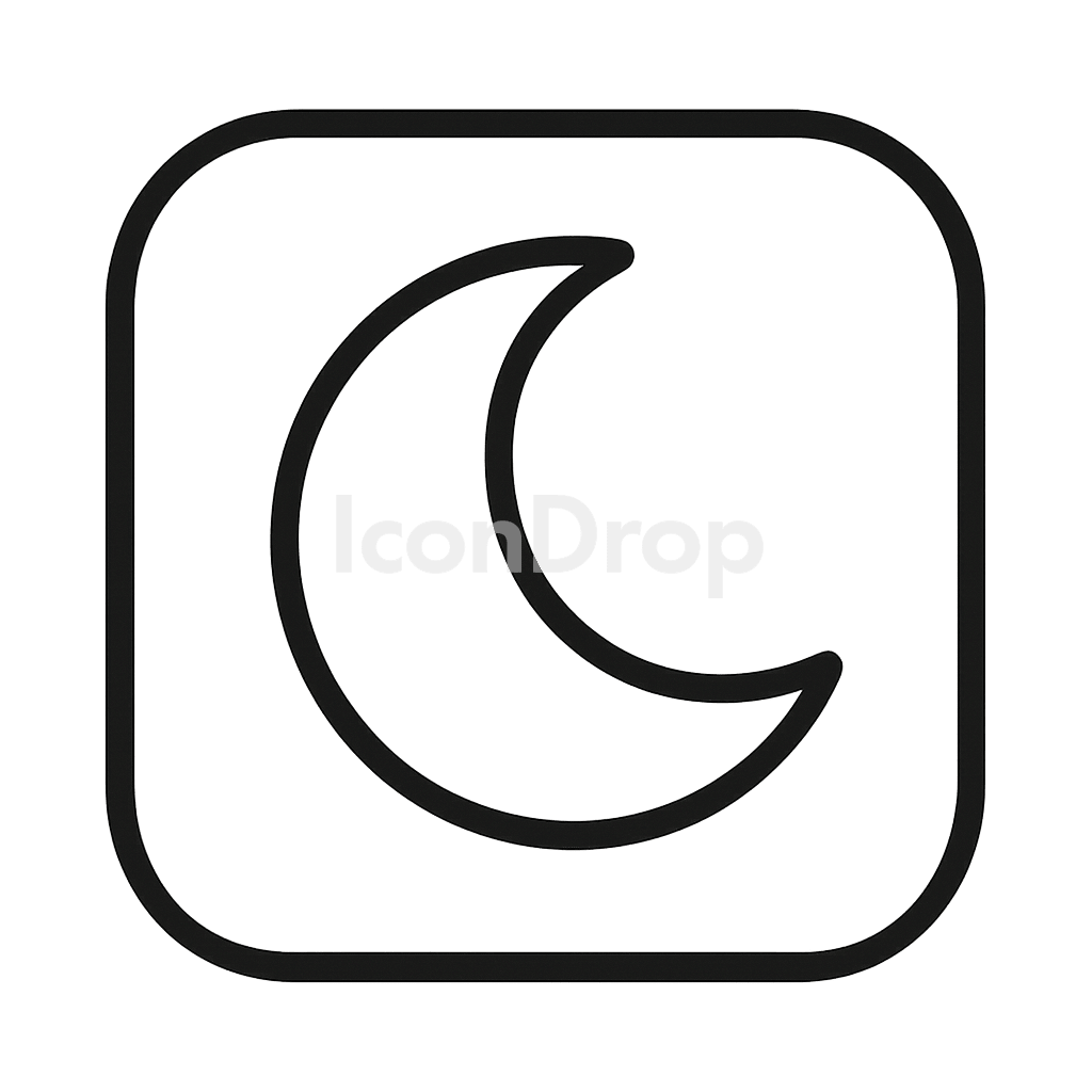 Moon App Icon Aesthetic Outline