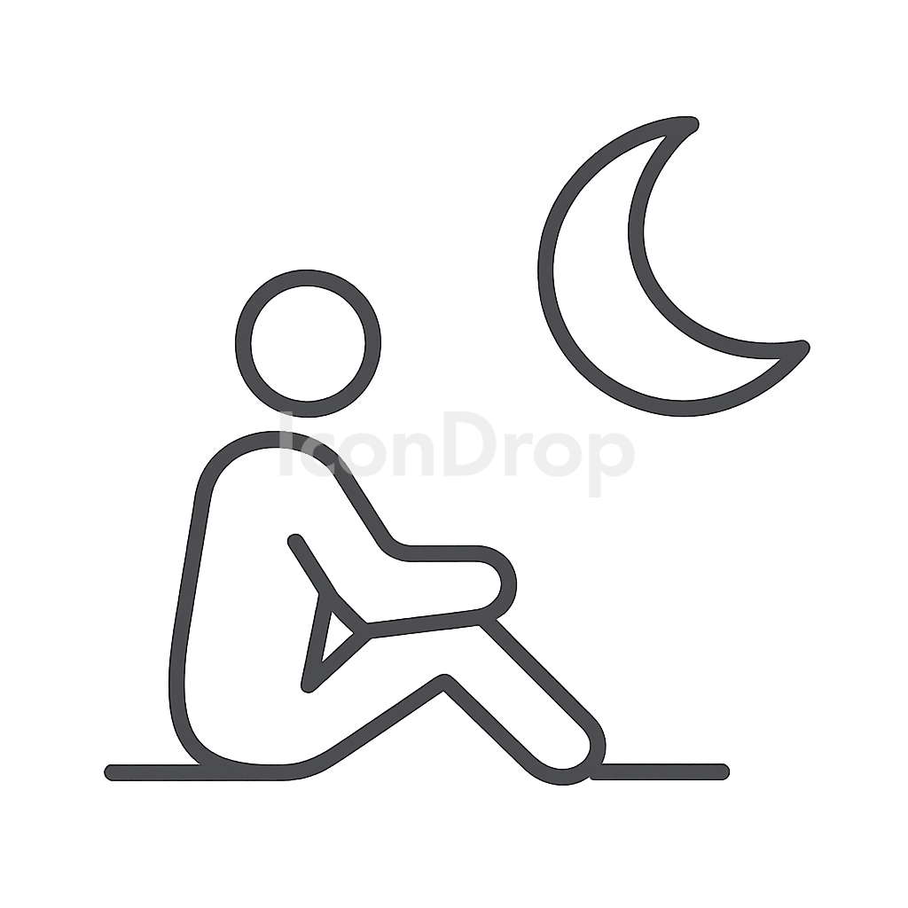 Moon Gazing Icon Outline
