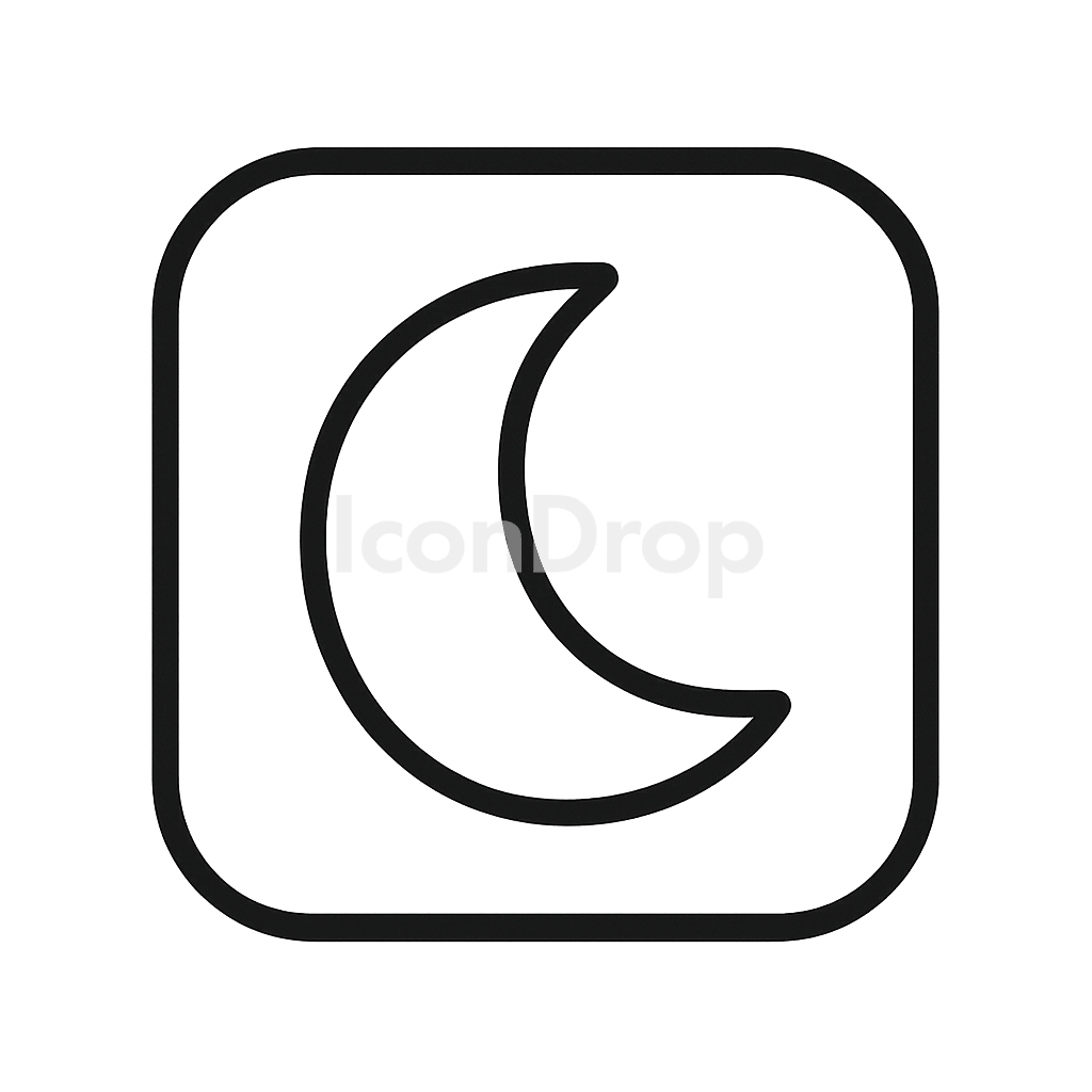 Moon Icon App Outline
