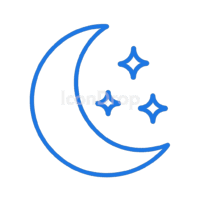Moon Icon Blue Outline