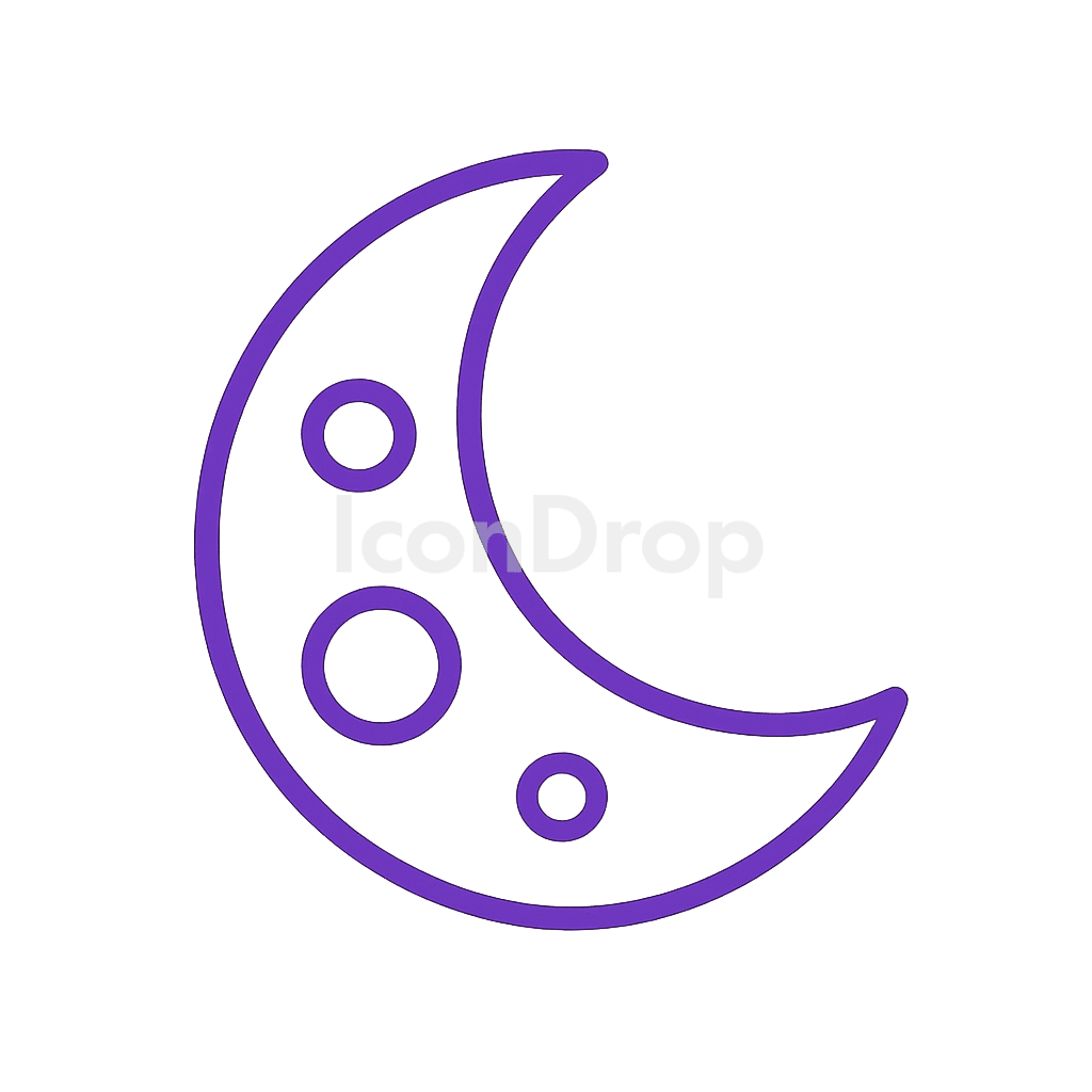 Moon Icon Purple Outline