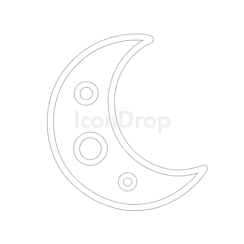 Moon Icon White Outline