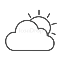 Mostly Cloudy Weather Icon Outline