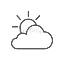 Mostly Sunny Weather Icon Outline