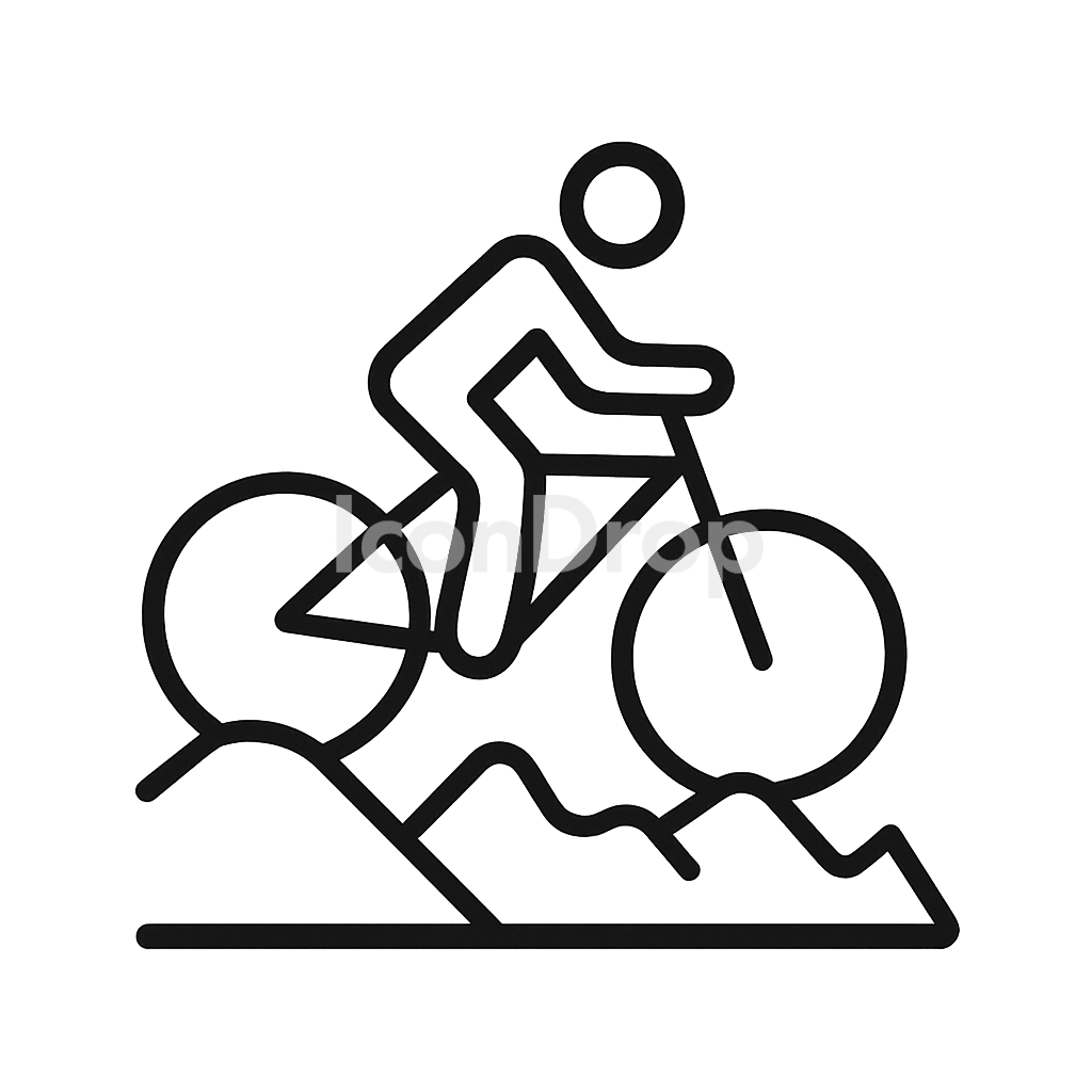 Mountain Biking Icon Outline