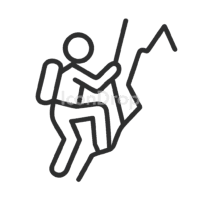 Mountain Climber Icon Outline