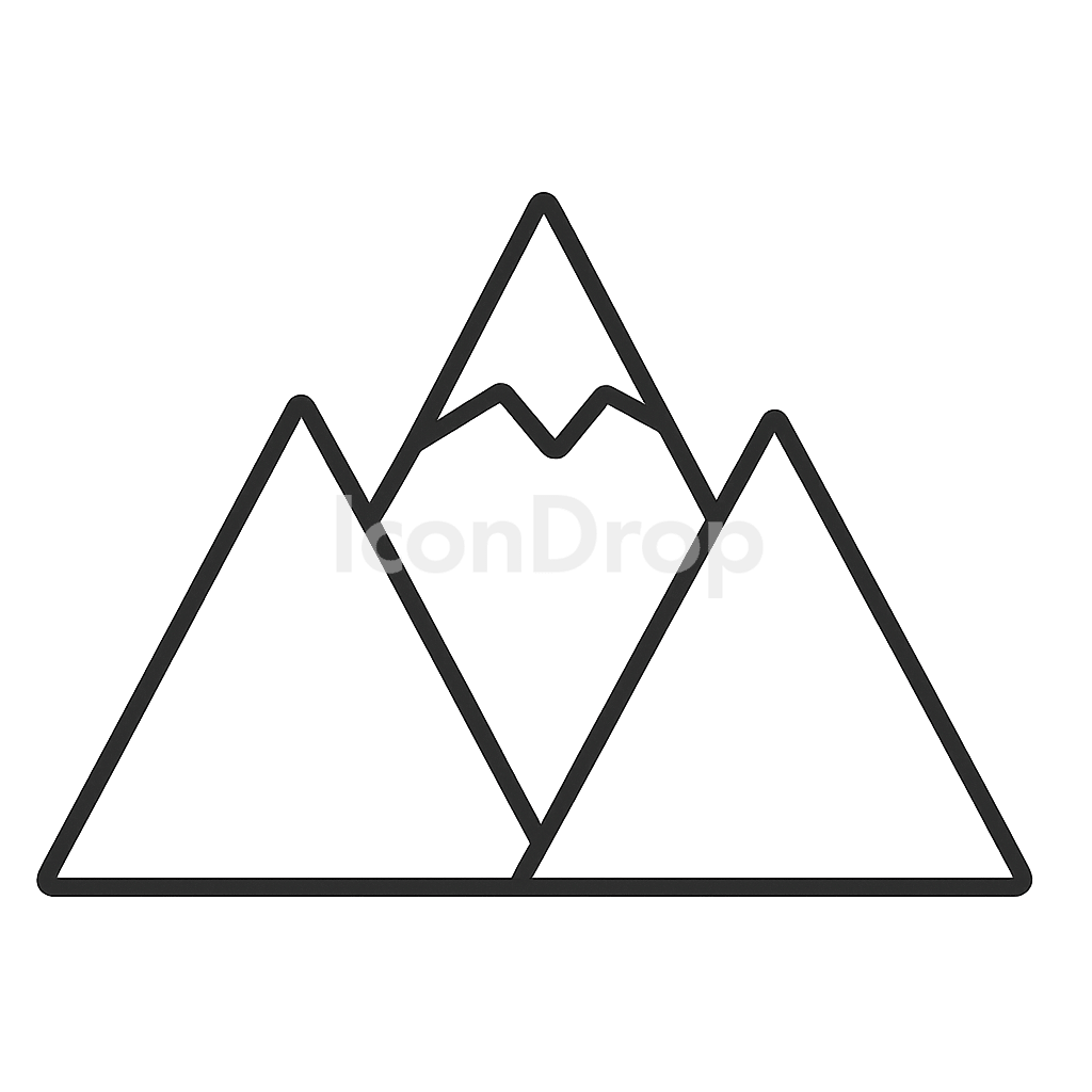 Mountain Flat Icon Outline