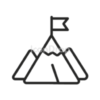 Mountain Goal Icon Outline