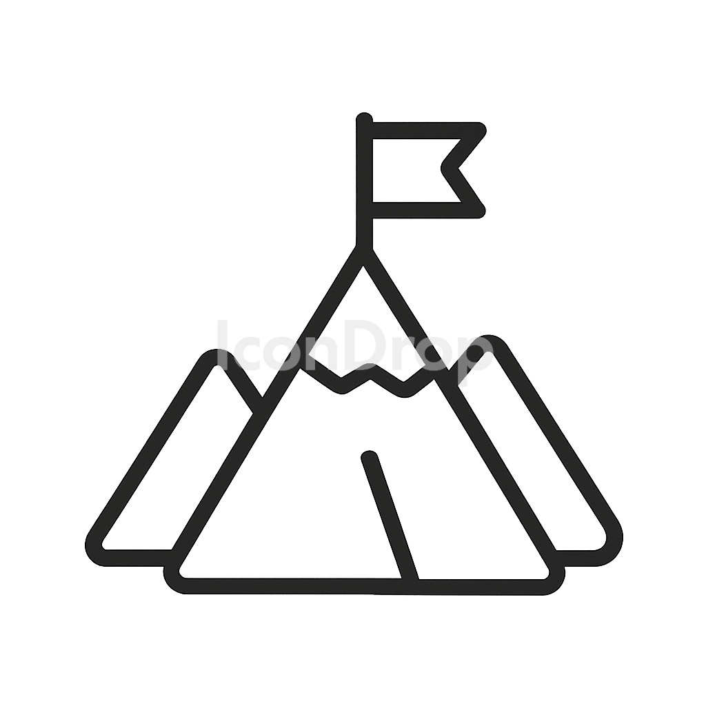 Mountain Goal Icon Outline