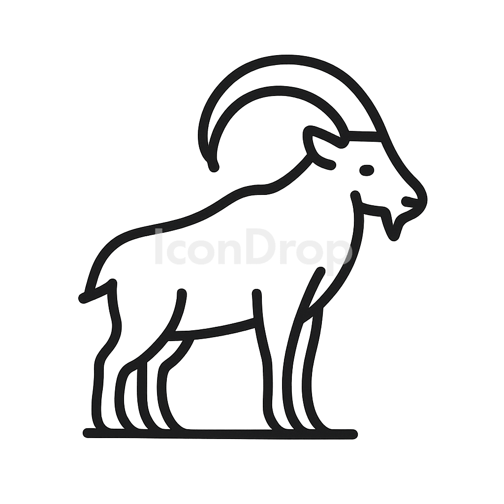 Mountain Goat Icon Outline